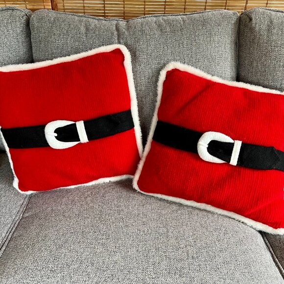 Bright Red Throw Pillows (2) - Picture 1 of 6